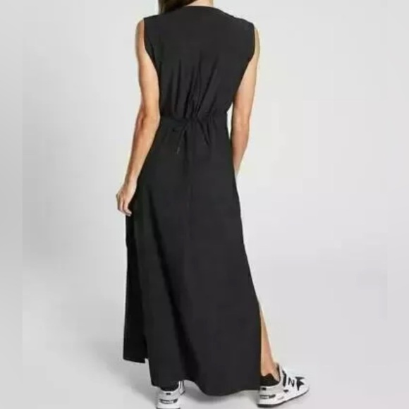 Athleta Marlow Maxi Dress Black Sz XL NWT Beach Lounge Athleisure Activewear - Picture 3 of 16